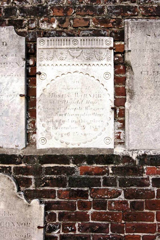 Intricately engraved headstone from the early 1800s