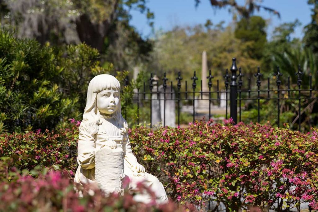 Statue of Little Gracie at Bonaventure Cemetery