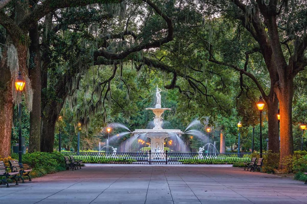 Fountain At Forsyth Park Map